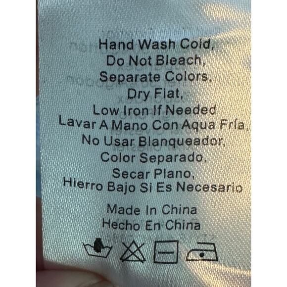 Vestique Blue White Checkered Pattern Long Sleeves Ruched Crop Top size M - Picture 5 of 16